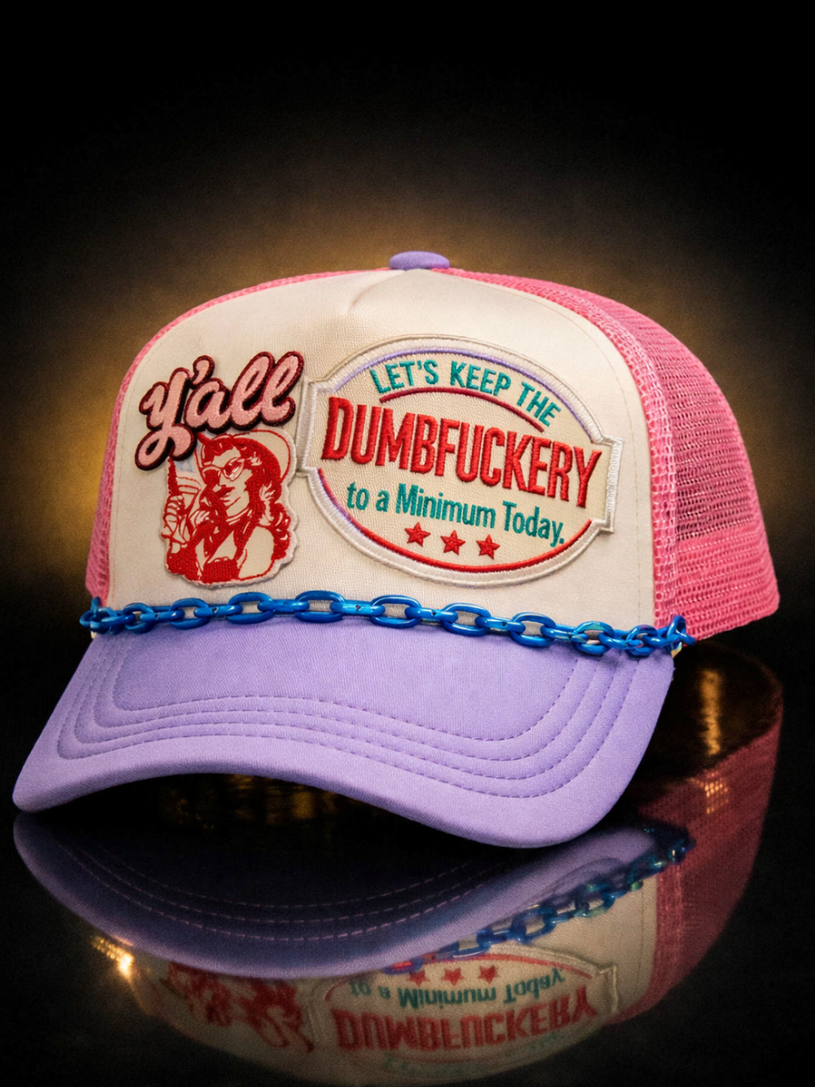 Custom Keep the Dumbfuckery to a Minimum” | Pink Purple Western Cowgirl Trucker Hat NEW