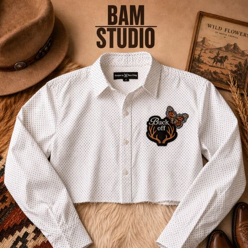 Beverly Hills Polo Club Button Down | Size M | Custom Crop | Patchwork