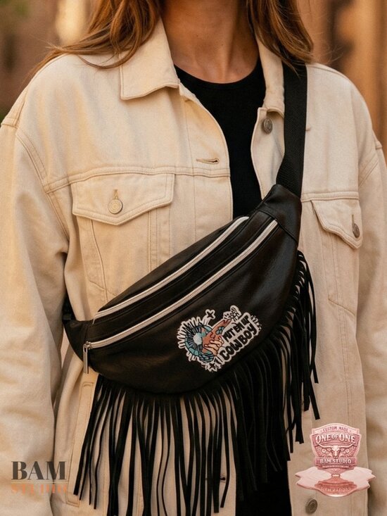 Custom 2 Fly Fringe Bum Bag Western Fanny Pack | BAM Studio One of One Boho