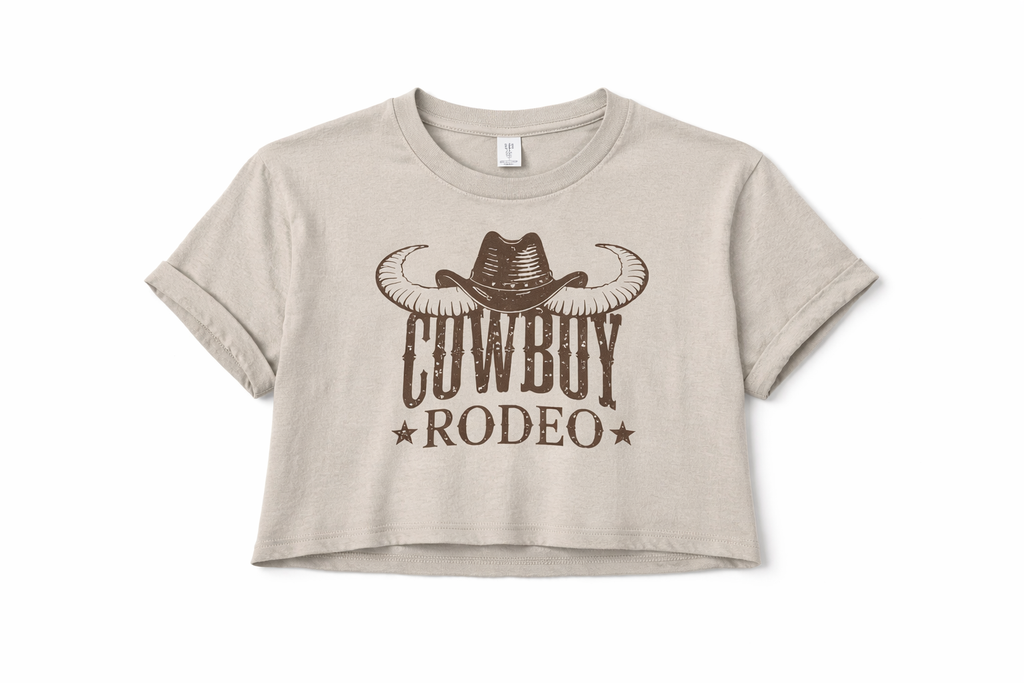 Cowboy Rodeo Cropped T-Shirt | Western Cowboy Crop Top | Rodeo Graphic Tee