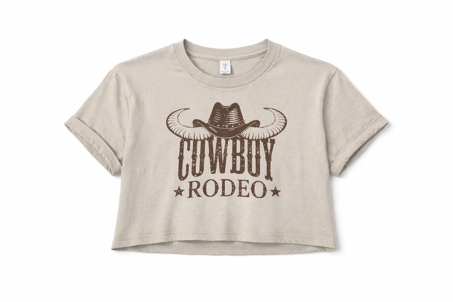 Cowboy Rodeo Cropped T-Shirt | Western Cowboy Crop Top | Rodeo Graphic Tee