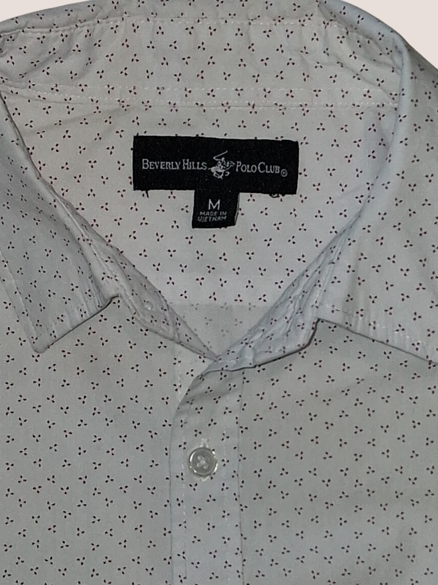 Beverly Hills Polo Club Button Down | Size M | Custom Crop | Patchwork