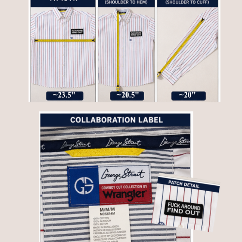 Custom George Strait Wrangler Button-Up Crop Top | FAFO Patch Shirt | Western Medium