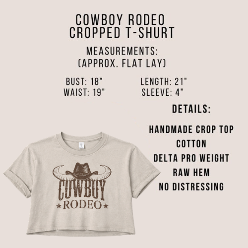 Cowboy Rodeo Cropped T-Shirt | Western Cowboy Crop Top | Rodeo Graphic Tee