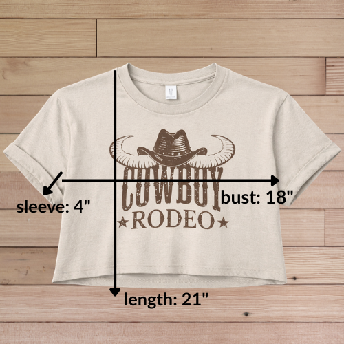 Cowboy Rodeo Cropped T-Shirt | Western Cowboy Crop Top | Rodeo Graphic Tee
