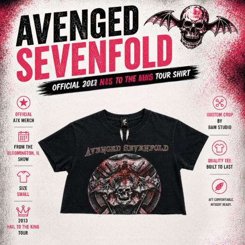 Avenged Sevenfold Custom Crop Tee – 2013 Hail to the King Tour | One of One | Size Small