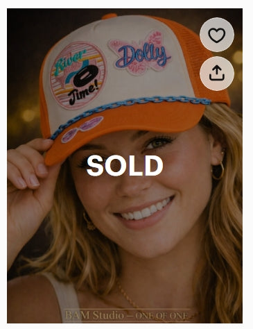 Custom | Western Style Trucker Hat | Texas River Time | Dolly | Orange | Snap Back