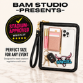 BAM Studio Clear Stadium-Approved Cowgirl Wristlet Bag | 9x6 Concert & Game Day Purse