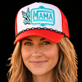 Custom Western Trucker Hat | Boutique Style Trucker Hat | Red | Snapback | Peace | Turquoise | Mama