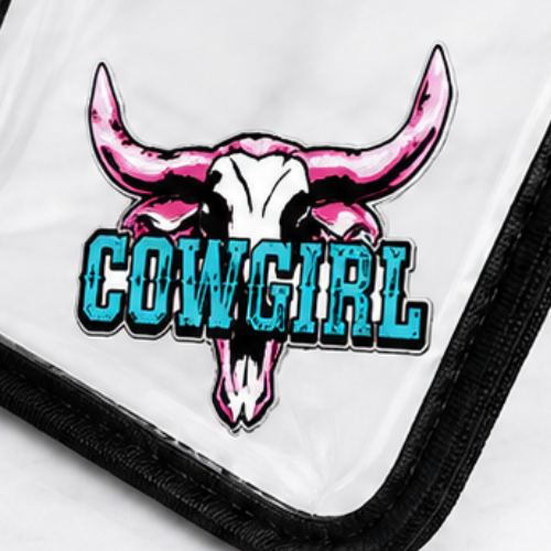BAM Studio Clear Stadium-Approved Cowgirl Wristlet Bag | 9x6 Concert & Game Day Purse