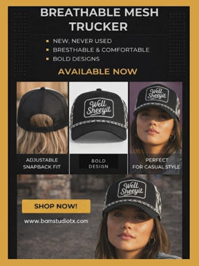 CUSTOMIZABLE | Western Style Trucker Hat | Vintage Trucker Snap Back | New